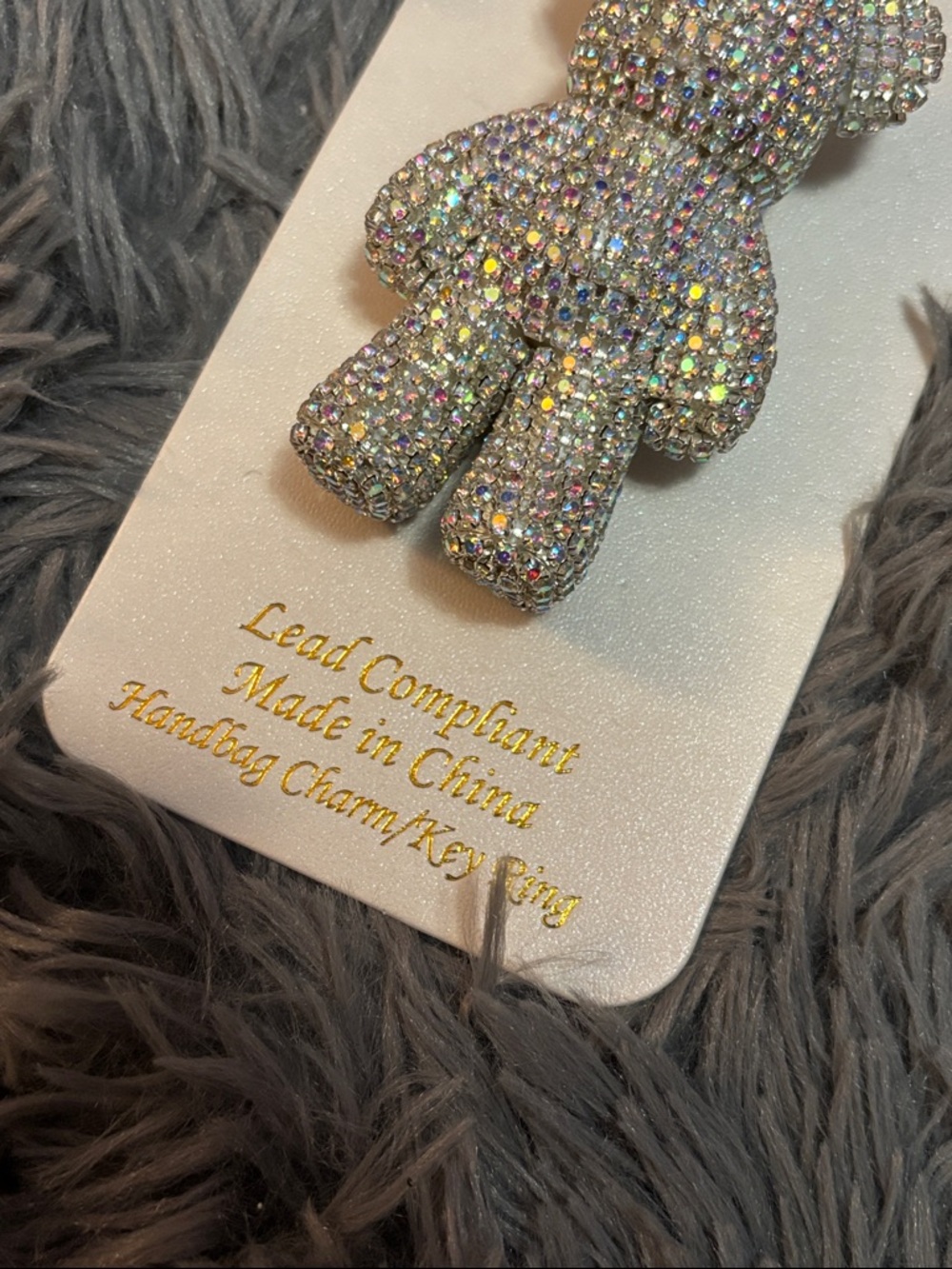 Sparkling Iridescent Teddy Bear Keychain or bag charm - Accessories - Picture 3 of 3
